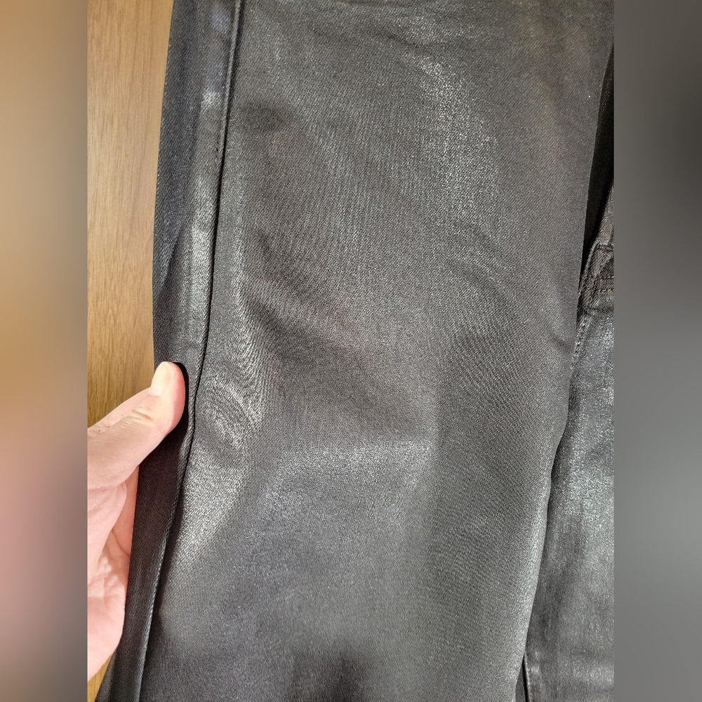 7 for all man women size 31kind coated denim jeans in black high waist slim kick - Picture 7 of 16
